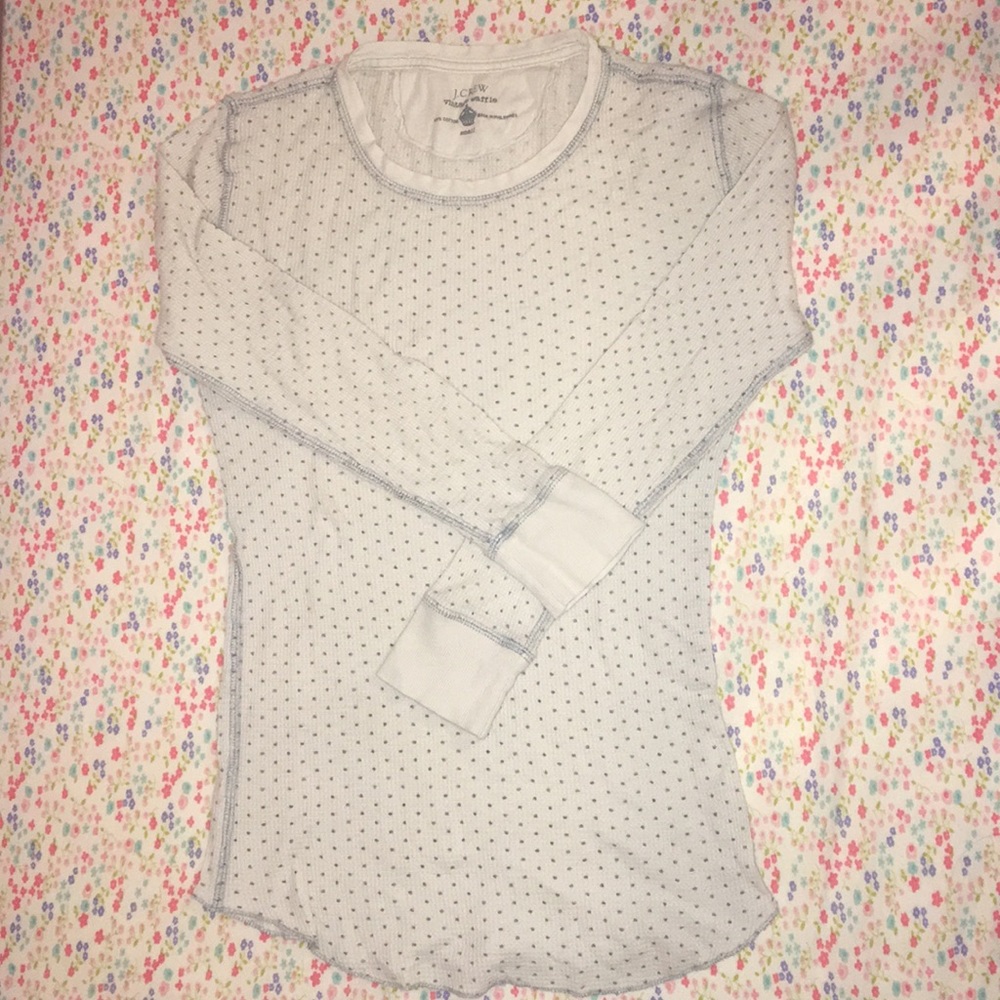 J. Crew Vintage Waffle Shirt Tee Long Sleeve Small